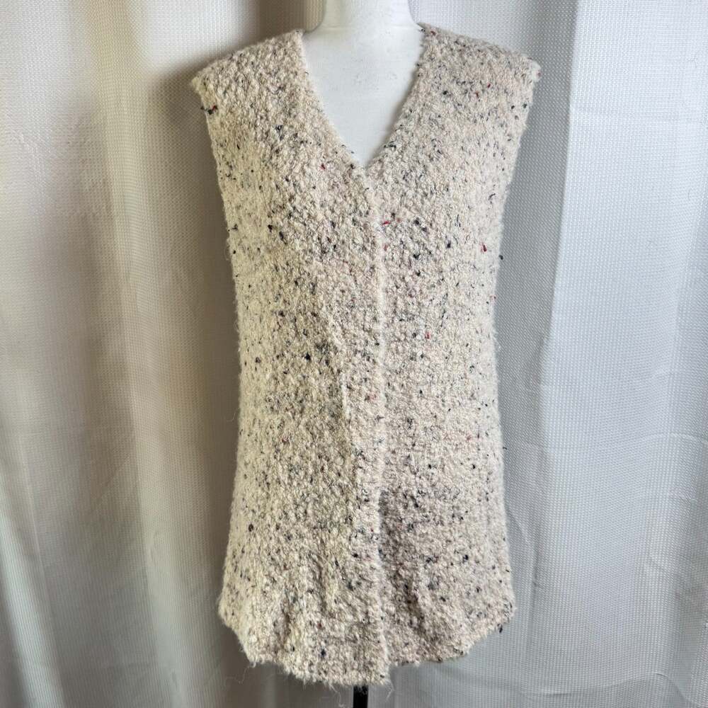 Sundance Vest Coastal SecretsRelaxed Fit Open Front Alpaca Blend Size XS Cream